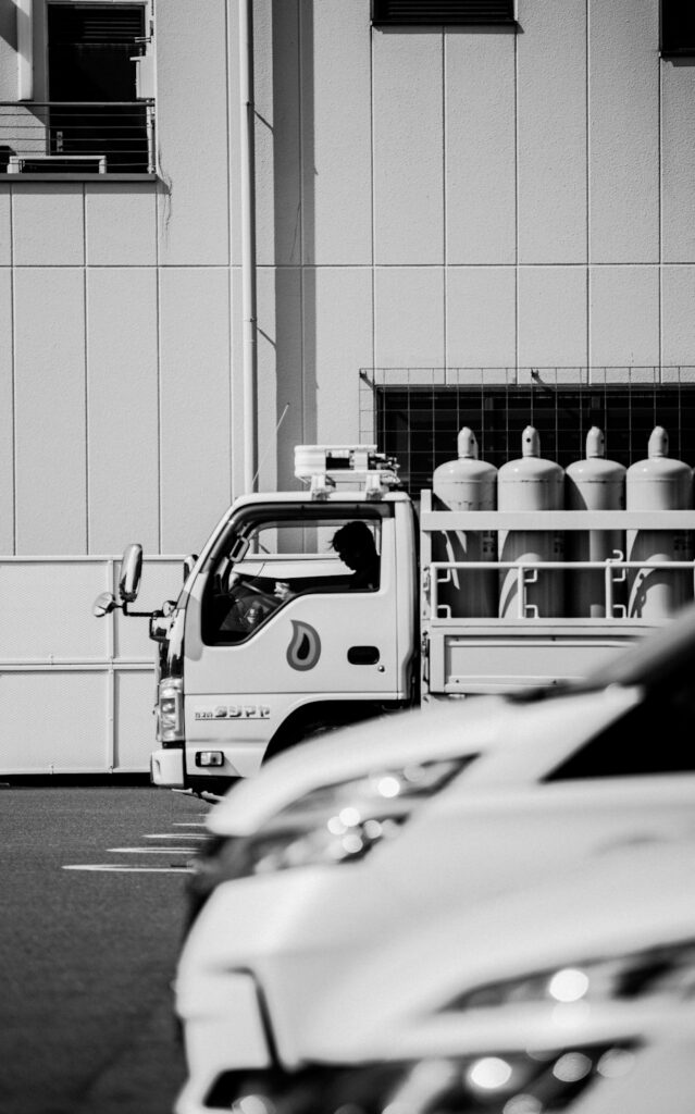 Grid Africa Gas delivery vehicle loaded with gas cylinders