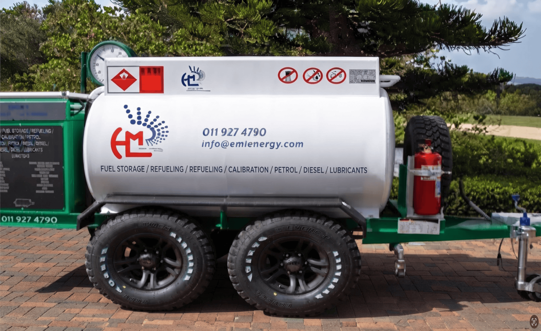 A mobile LPG tank trailer